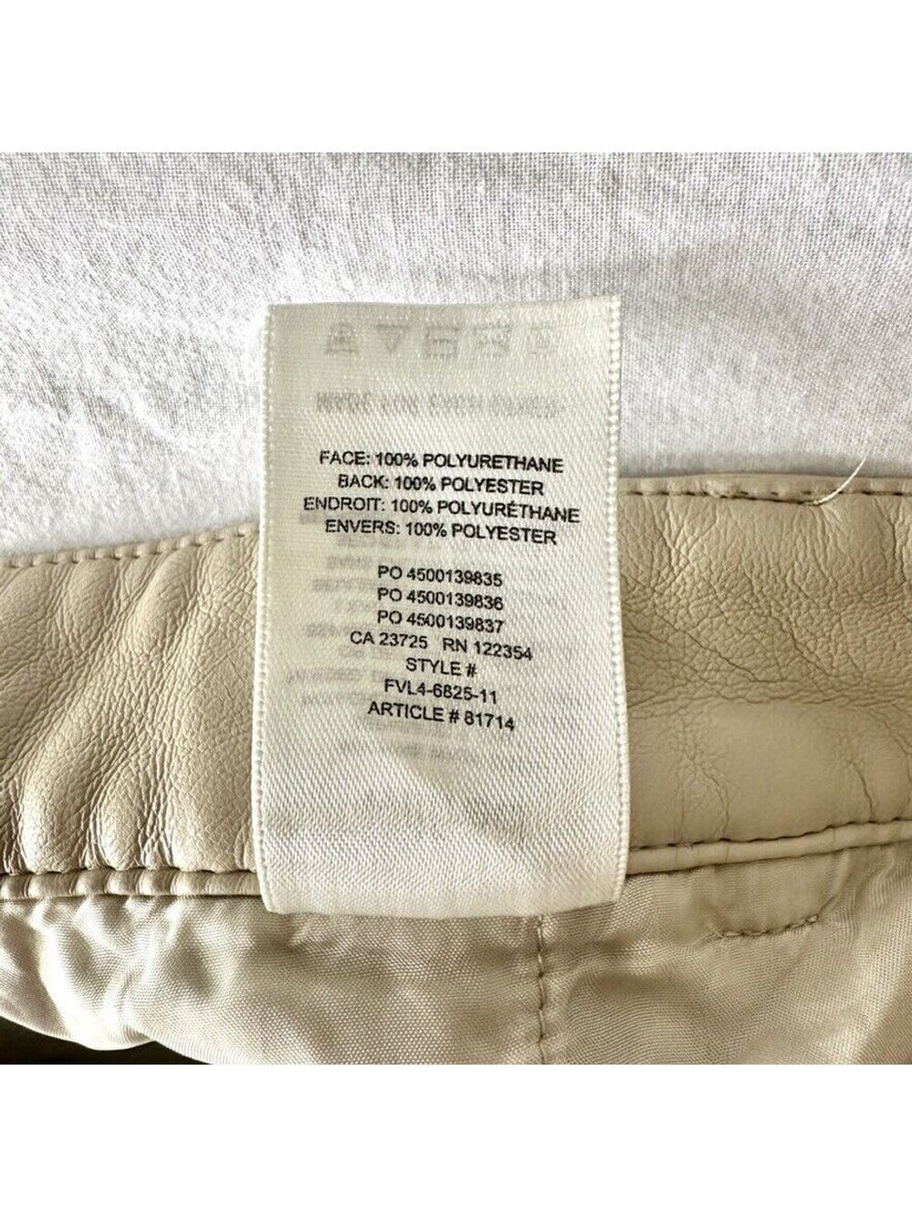 Wilfred Modern Cargo Pant Faux Leather Women's Size 0 Birch Beige - Picture 10 of 13